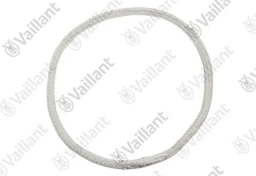 Vaillant Dichtschnur in Ringform, hergestellt aus flexiblem Material, zur Abdichtung bei Wärmetauschern. Weißer, geflochtener Aufbau.